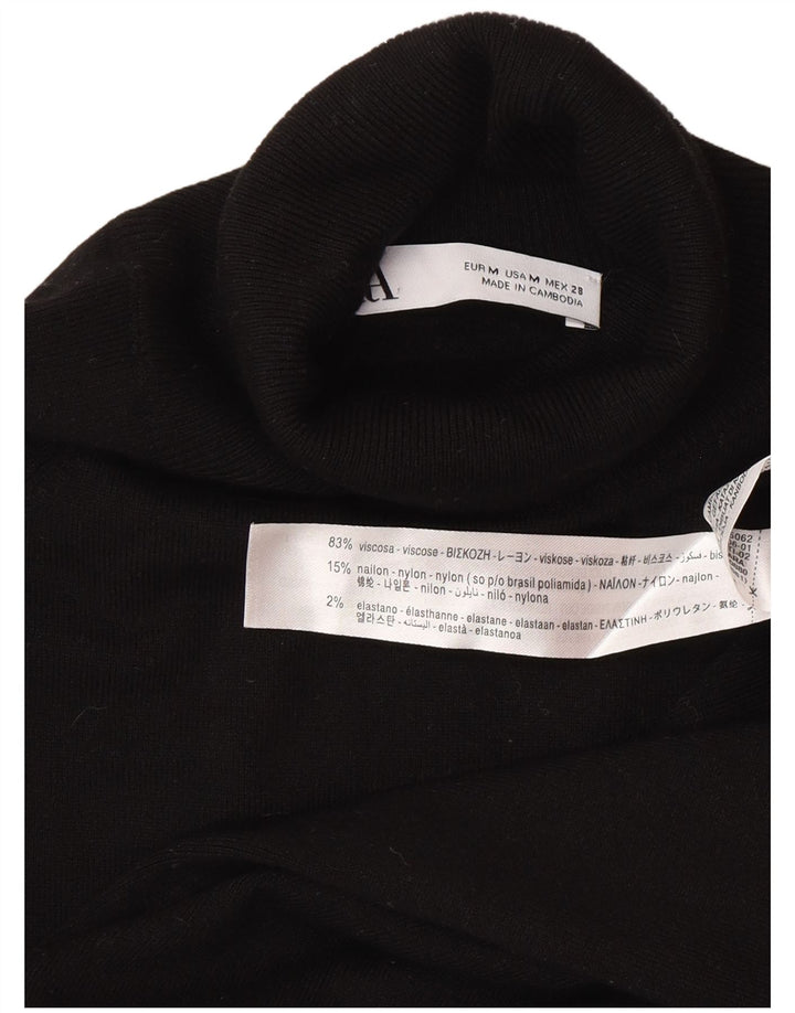 Женский джемпер с коротким рукавом Zara UK 12, средний черный