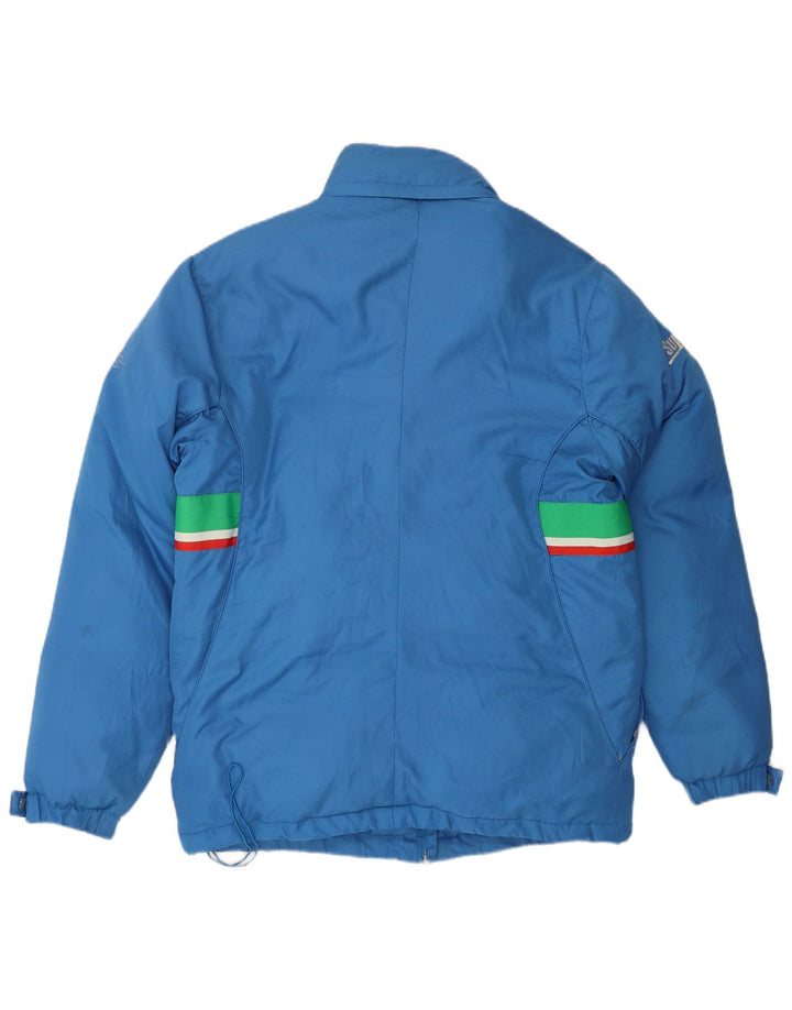 Мужская утепленная куртка с графическим рисунком Sergio Tacchini UK 42 XL синяя с цветными блоками