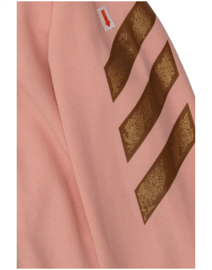 ADIDAS Girls Tracksuit Top Jacket 9-10 Years Pink Polyester