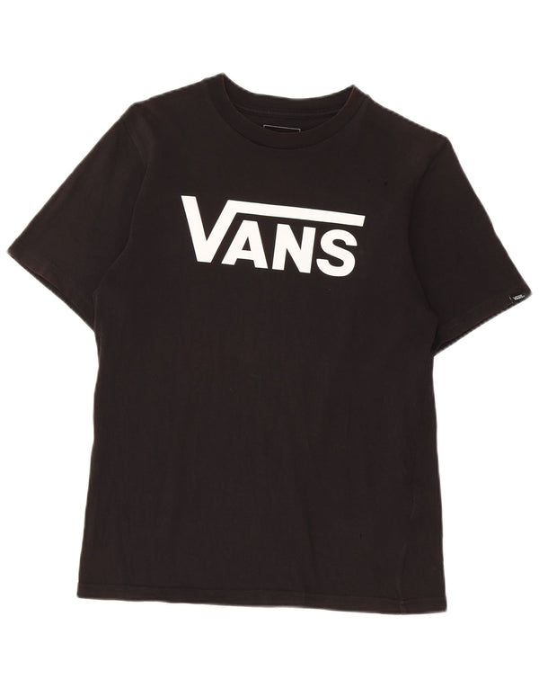 Футболка с рисунком Vans для мальчиков, топ 12–13 лет, черный хлопок
