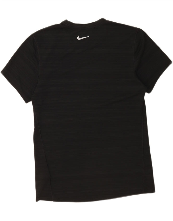 Мужская футболка Nike Dri Fit из полиэстера среднего размера, черная полоска