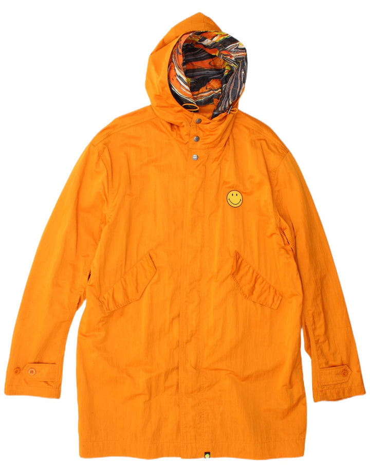 Мужской плащ с капюшоном Pretty Green Smiley UK 40, большой оранжевый полиэстер