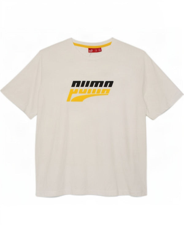 Мужская футболка с рисунком Puma XL, белый хлопок