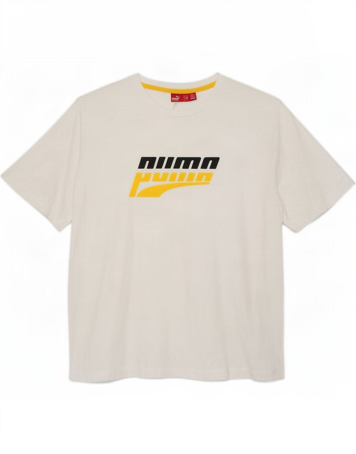 Мужская футболка с рисунком Puma XL, белый хлопок