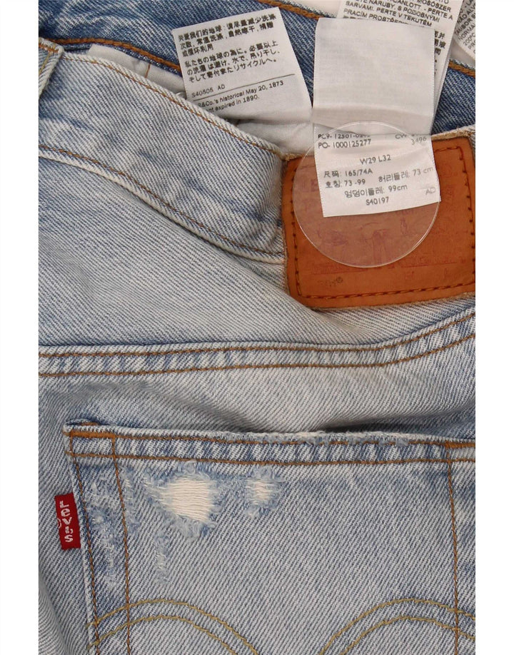 Мужские потертые узкие джинсы Levi's W29 L32, синий хлопок