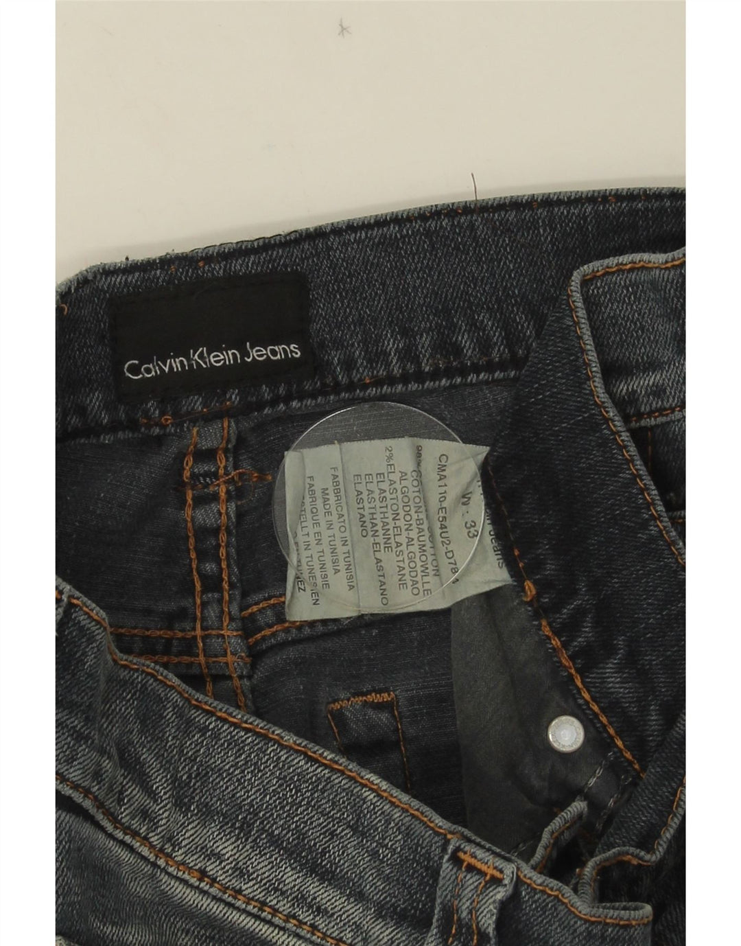 Мужские прямые джинсы Calvin Klein W33 L28, синий хлопок