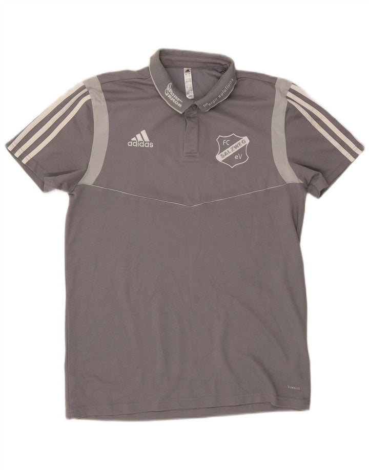 Мужская рубашка поло Adidas Climalite с графическим рисунком, средний серый хлопок