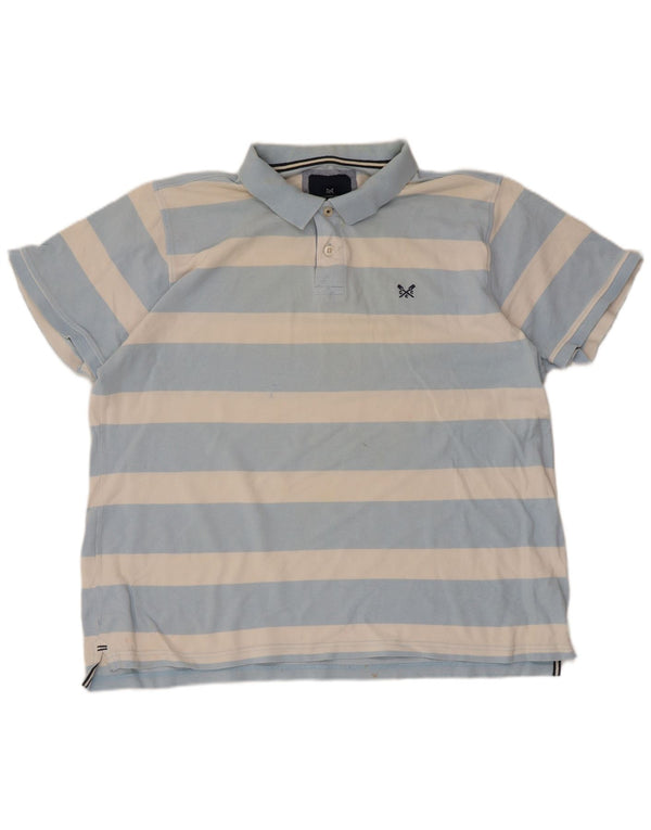 Crew Clothing Мужская рубашка поло 2XL из хлопка в синюю полоску