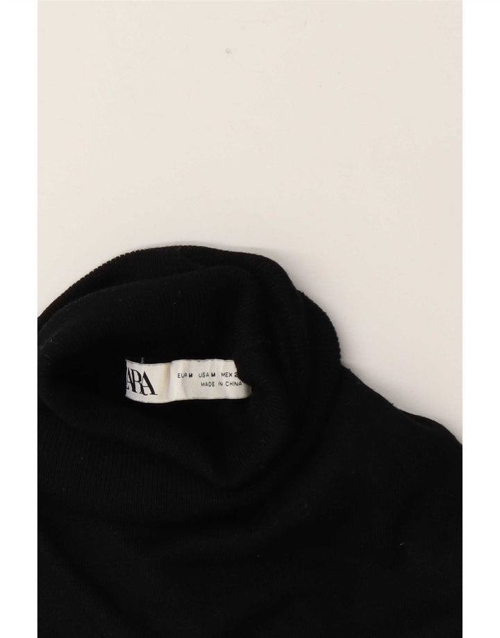 Женский джемпер с высоким воротником Zara UK 12, средний черный