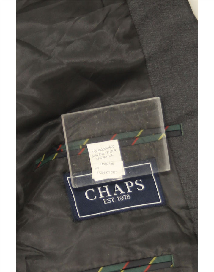 Мужской пиджак Chaps с 2 пуговицами, Великобритания 48 4XL, серый полиэстер