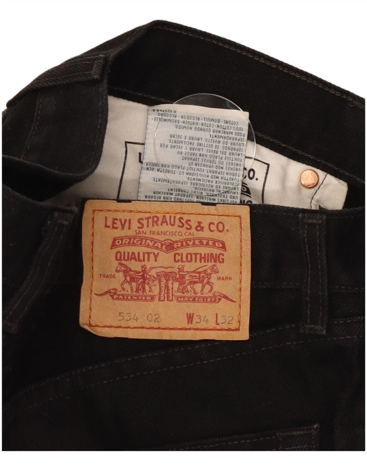 Мужские прямые джинсы Levi's 534 W34 L28, черный хлопок