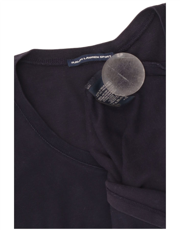 Женская футболка RALPH LAUREN Top UK 8, маленькая, темно-синяя, хлопок