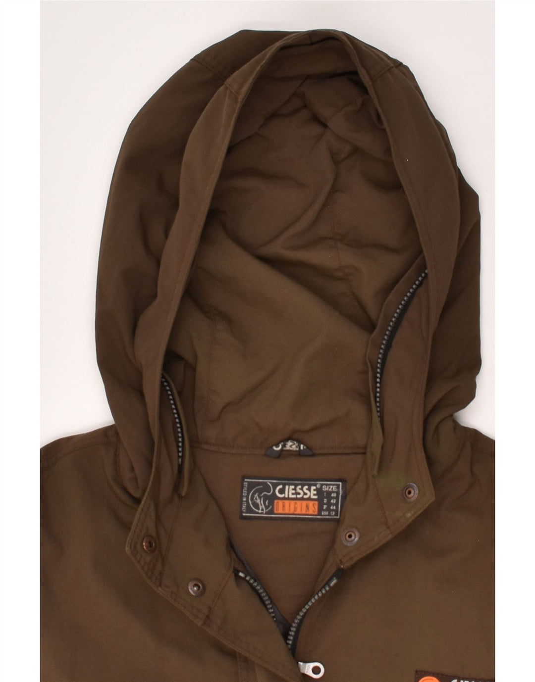 CIESSE PIUMINI Womens Hooded Windbreaker Jacket IT 48 XL Brown | Vintage Ciesse Piumini | Thrift | Second-Hand Ciesse Piumini | Used Clothing | Messina Hembry 