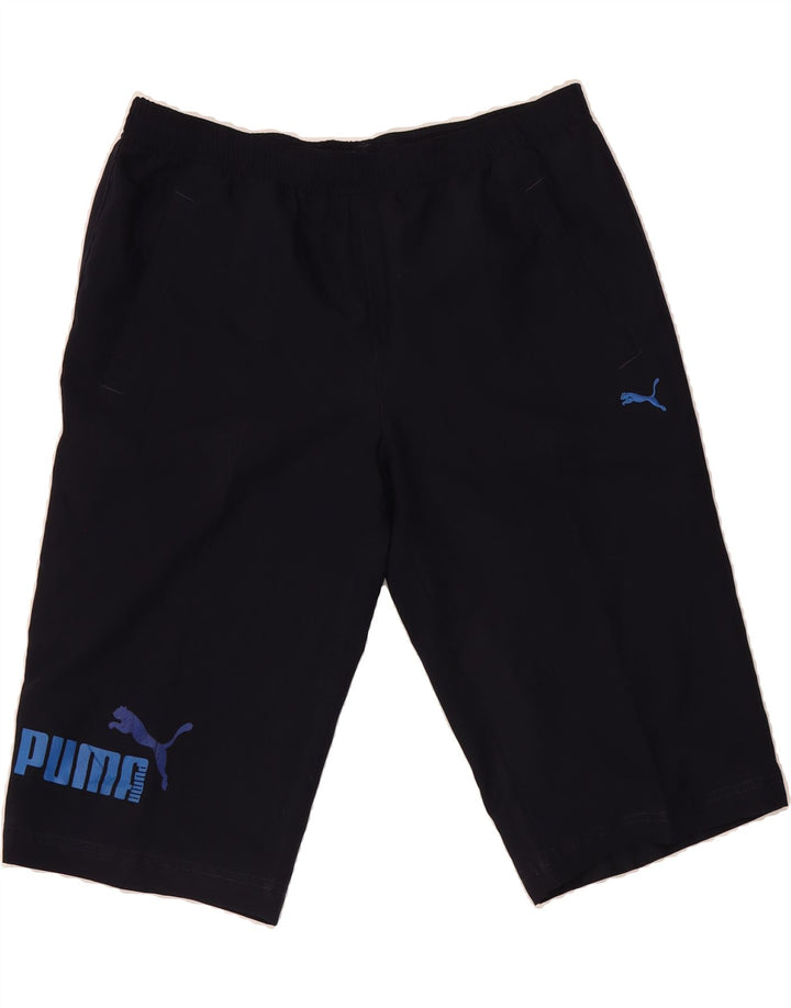 PUMA Mens Sport Shorts Large  Navy Blue Polyester Vintage Puma and Second-Hand Puma from Messina Hembry 