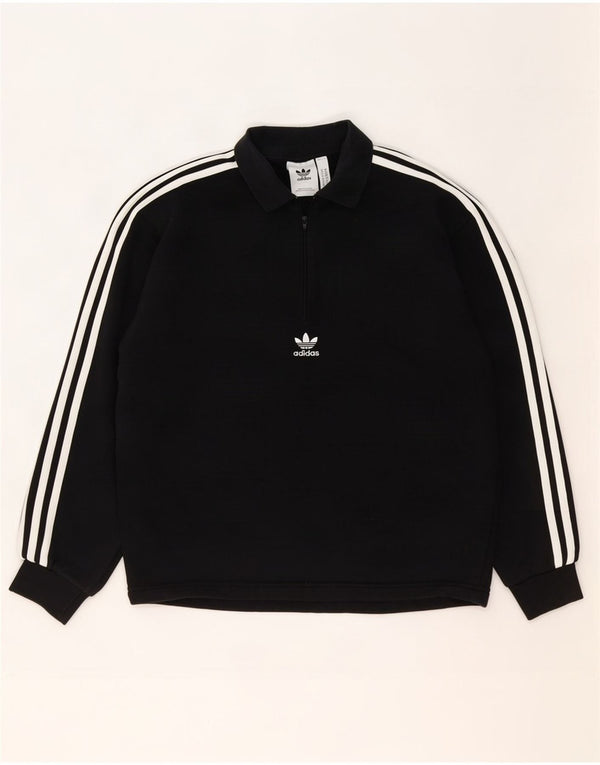 Adidas Мужская толстовка с воротником-поло Джемпер среднего размера, черный хлопок