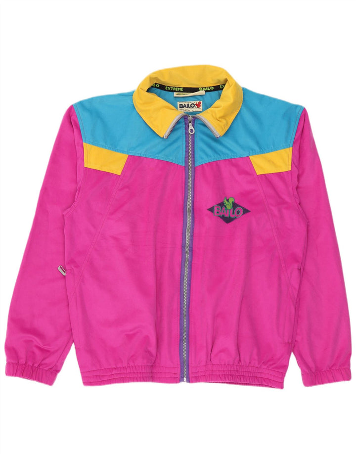 Мужской велюровый спортивный костюм Bailo, верхняя куртка среднего розового цвета с цветными блоками
