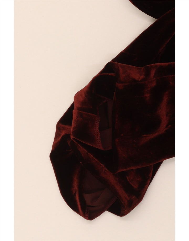 ВИНТАЖНЫЙ женский велюровый пиджак с 3 пуговицами, Великобритания, 10, маленький бордовый цвет