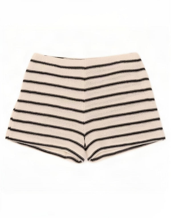 Женские шорты с завышенной талией Zara Medium W28, хлопок в белую полоску