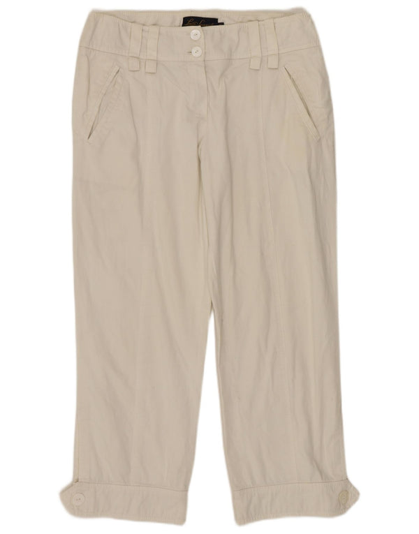 LUISA SPAGNOLI Брюки женские прямые укороченные IT 42 Medium W30 L24 Белые