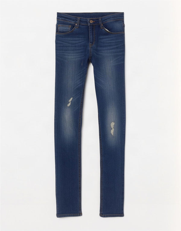 Levi's Girls 711 Distressed Skinny Jeans 15-16 Years W26 L32 Blue Cotton