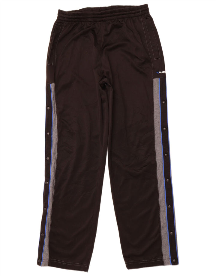 Мужские спортивные брюки DIADORA UK 40, большие черные, полиэстер с цветными блоками