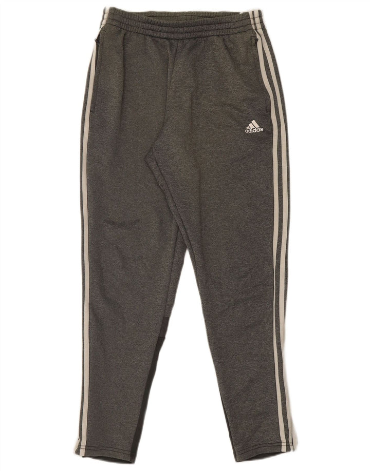 Мужские спортивные брюки Adidas среднего серого цвета из полиэстера