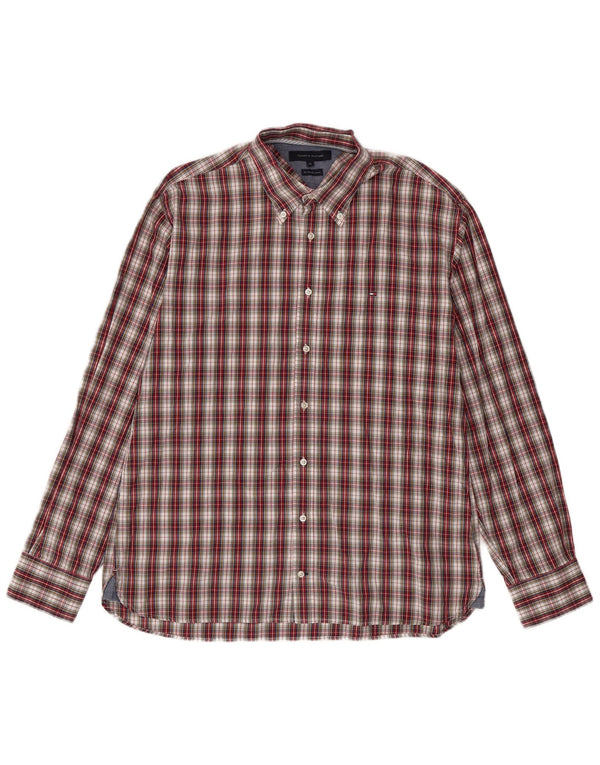 Tommy Hilfiger Мужская рубашка XL в красную клетку из хлопка