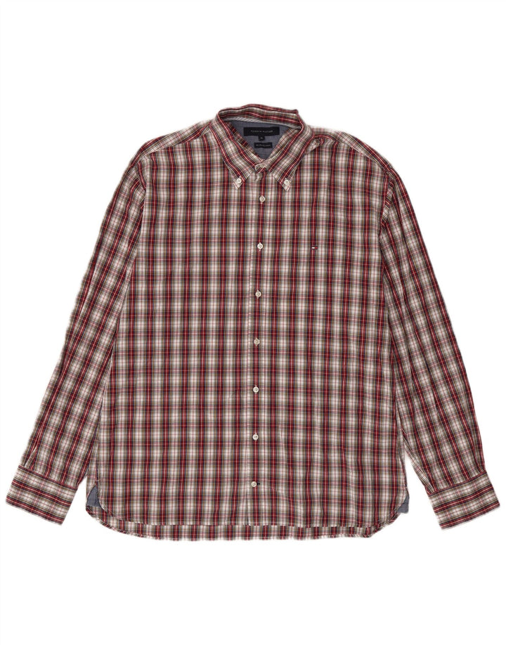 Tommy Hilfiger Мужская рубашка XL в красную клетку из хлопка