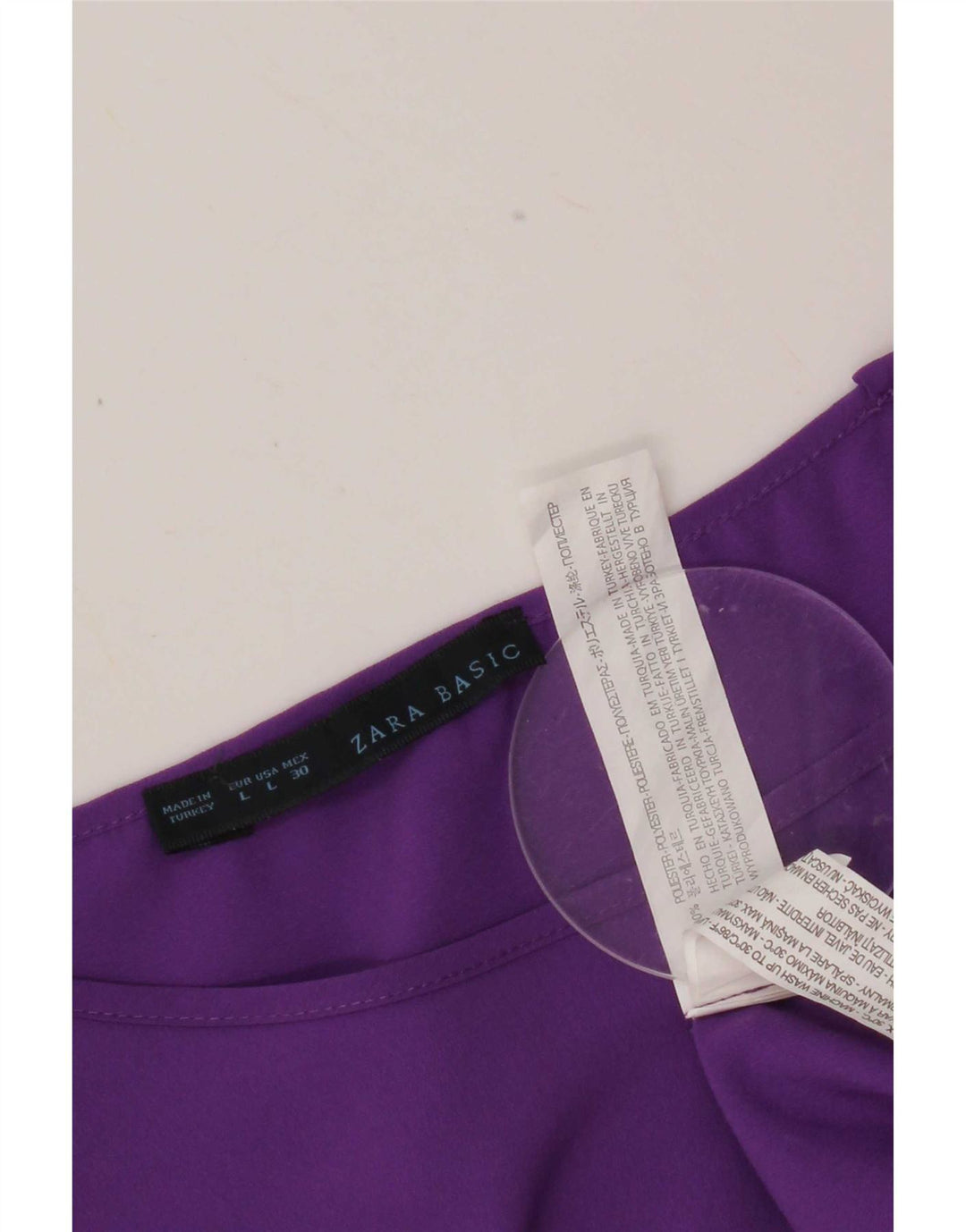 Женский топ Zara с рукавом 3/4, UK 16, большой фиолетовый, полиэстер