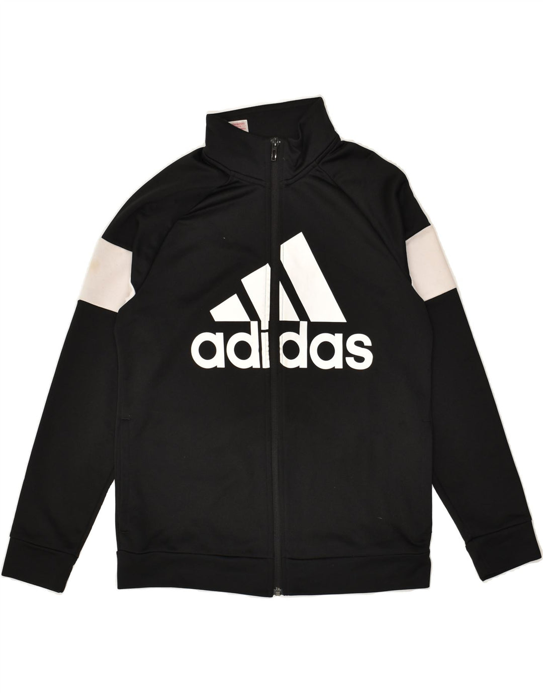 ADIDAS Boys Graphic Tracksuit Top Jacket 13-14 Years Black Colourblock | Vintage Adidas | Thrift | Second-Hand Adidas | Used Clothing | Messina Hembry 