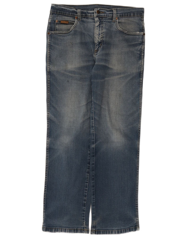Wrangler Mens Texas Stretch Straight Jeans W32 L30 Blue Cotton