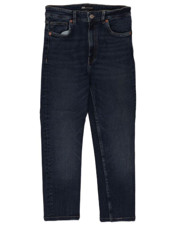 Женские джинсы-капри скинни с высокой талией Zara EU 40, средние W30 L23, синие