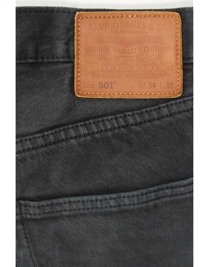 Мужские прямые джинсы LEVI'S 501 W34 L32, черный хлопок