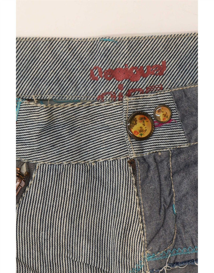 Женские шорты Desigual стандартного размера EU 36, маленькие W28, темно-синие, лоскутный хлопок