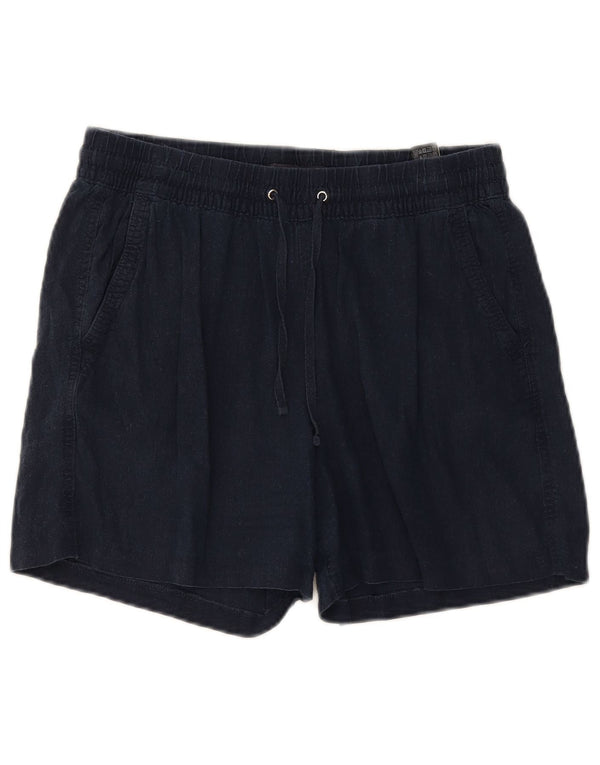 Женские шорты с высокой талией Marks & Spencer UK 12 Medium W30 Темно-синий лен