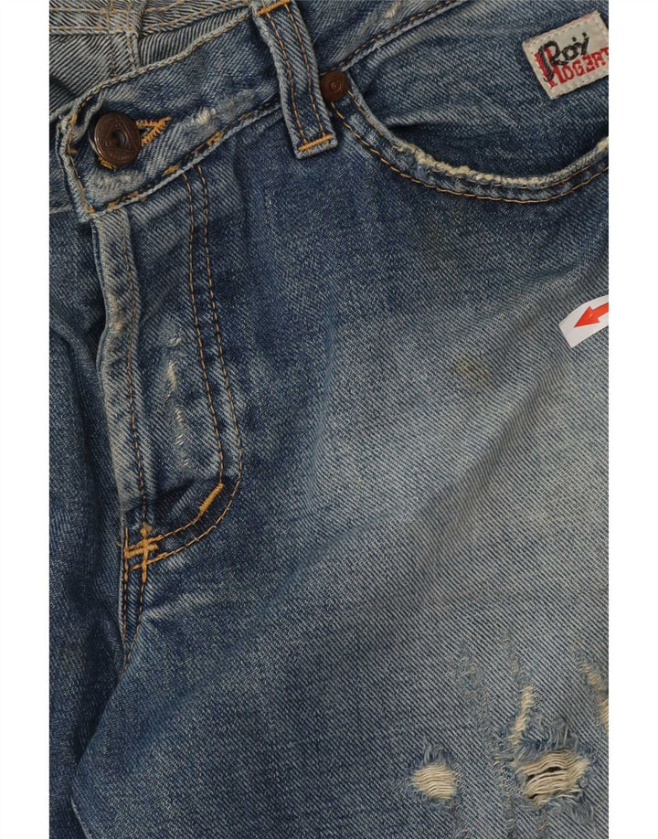 Женские потертые джинсы Roy Rogers Bootcut W34 L32, синий хлопок