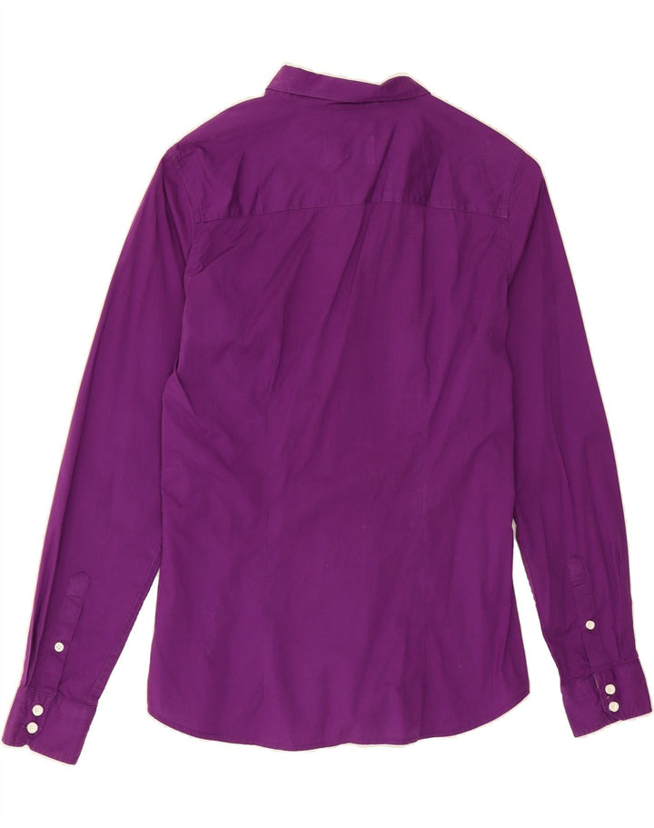 SERGIO TACCHINI Womens Shirt UK 12 Medium Purple Cotton Vintage Sergio Tacchini and Second-Hand Sergio Tacchini from Messina Hembry 