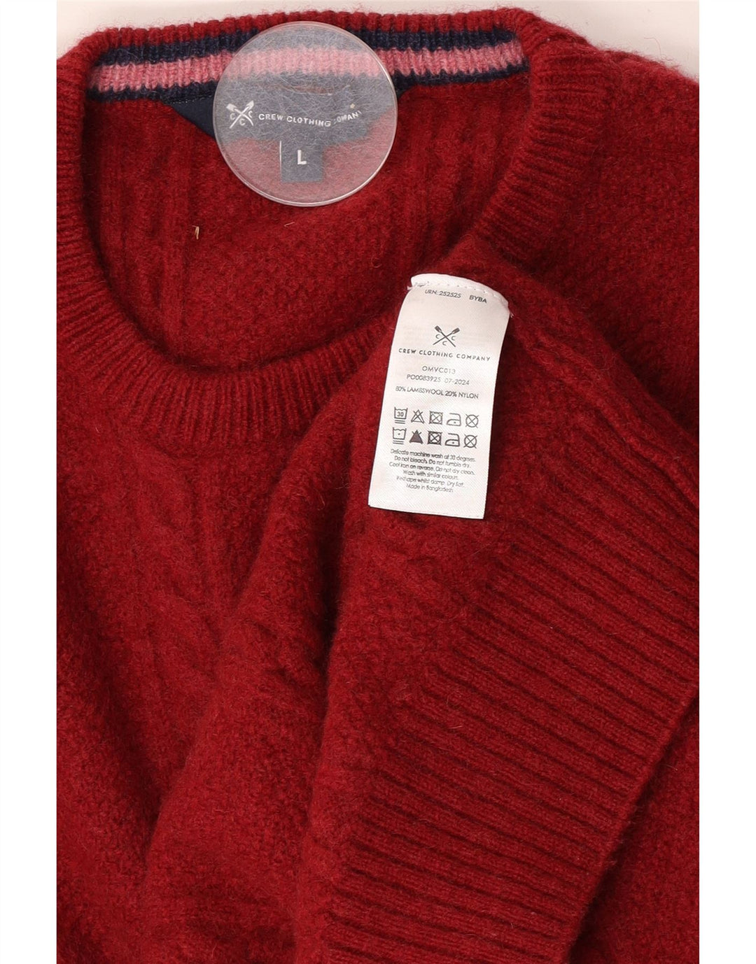 Crew Clothing Мужской джемпер с воротником, большой красный свитер из овечьей шерсти