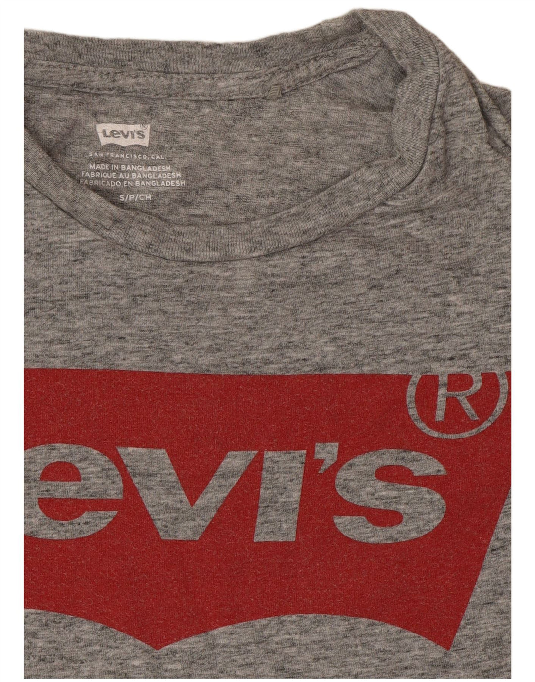 Женская футболка с рисунком Levi's Top UK 10, маленькая, серая, в крапинку