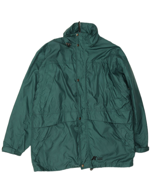 K-Way Mens Loose Fit Rain Jacket UK 40 Large Green Polyamide