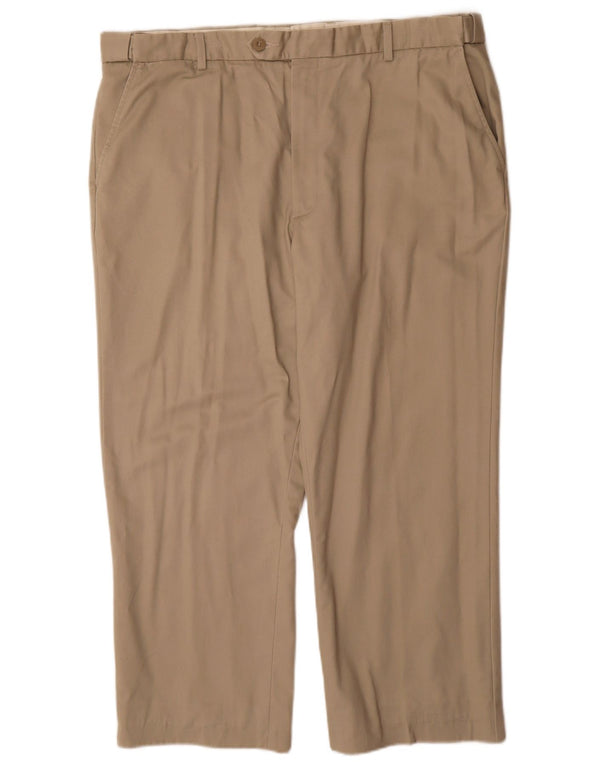 Мужские прямые костюмные брюки Marks & Spencer Blue Harbour W42 L29 бежевые