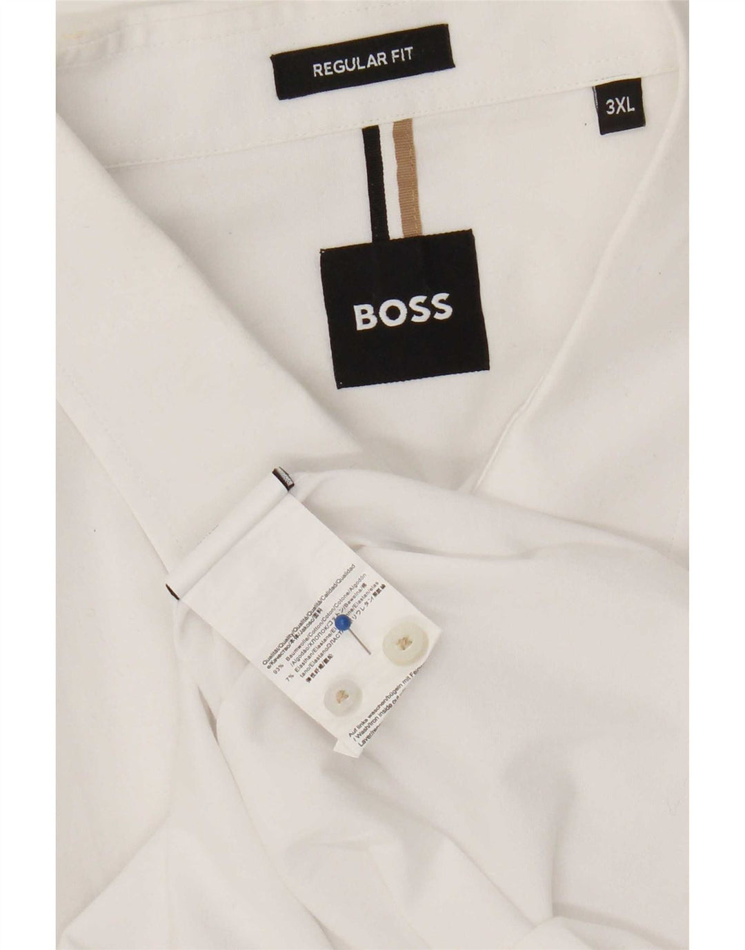 Мужская рубашка обычного кроя Hugo Boss 3XL, белый хлопок