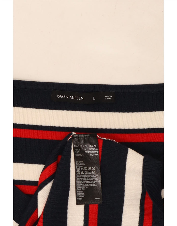 Женский топ с длинным рукавом KAREN MILLEN UK 14, большие разноцветные полоски