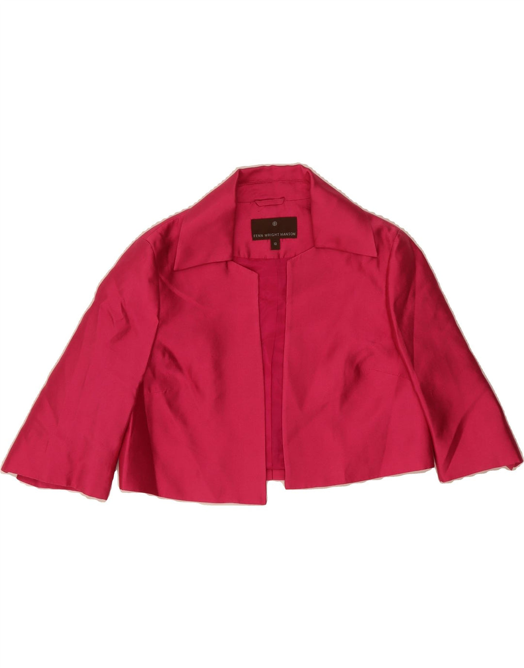 FENN WRIGHT MANSON Womens Open 3/4 Sleeve Bolero Jacket UK 10 Small Pink Vintage Fenn Wright Manson and Second-Hand Fenn Wright Manson from Messina Hembry 