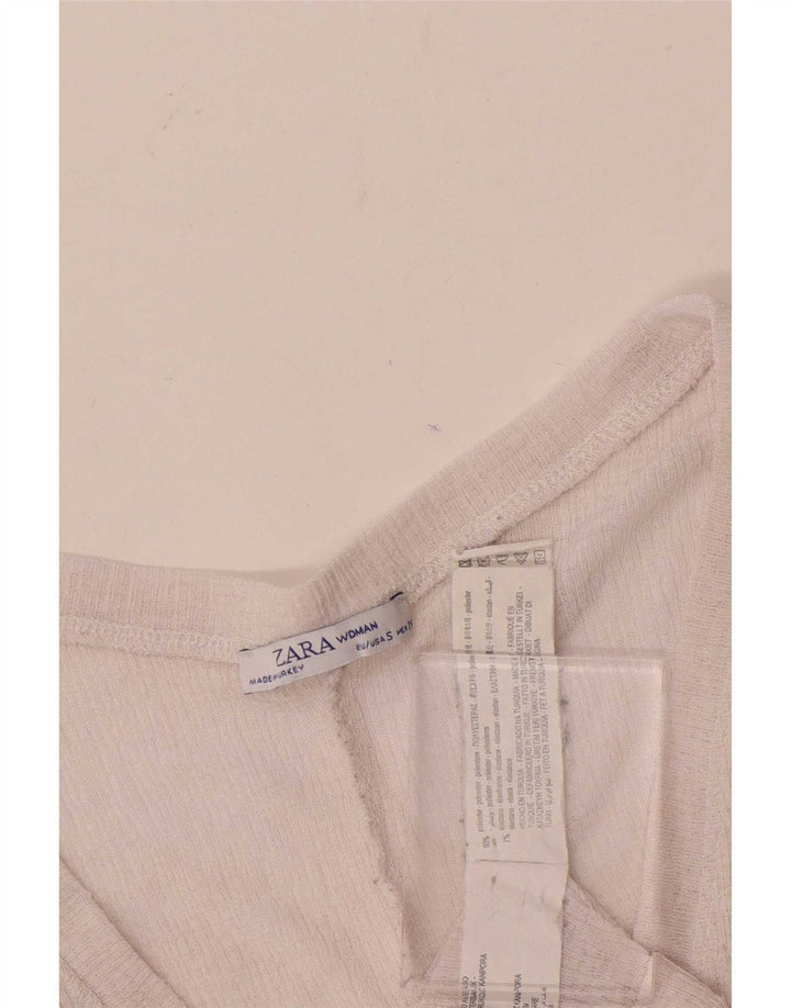 Женская укороченная блузка оверсайз Zara UK 10, маленький розовый полиэстер