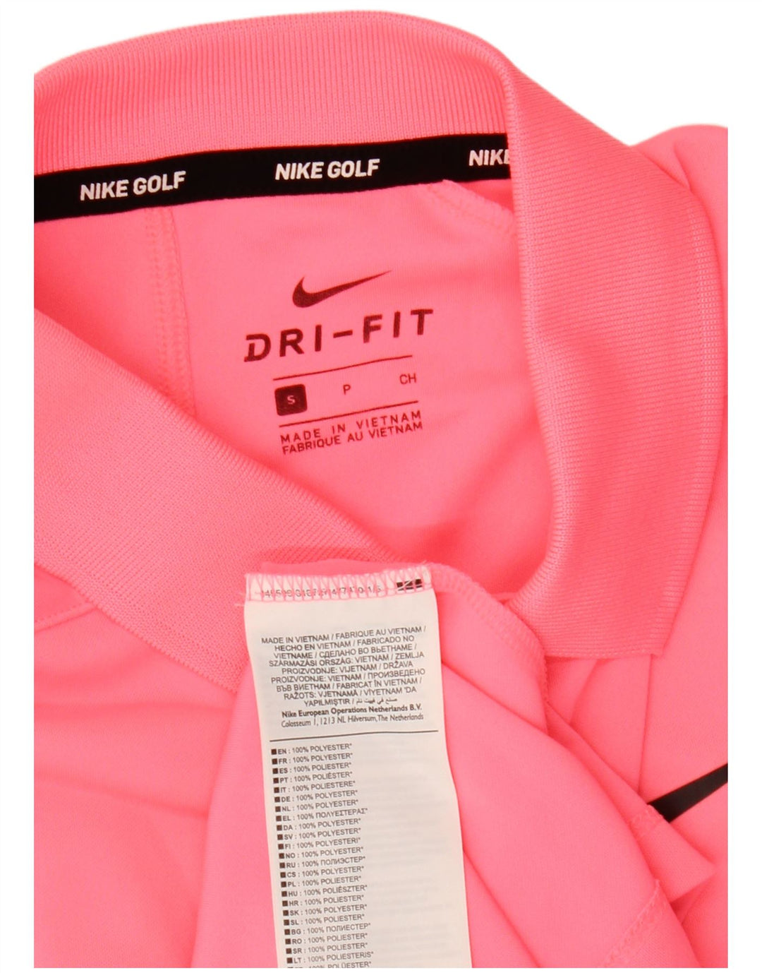 Мужская рубашка-поло Nike Dri Fit, маленький розовый полиэстер