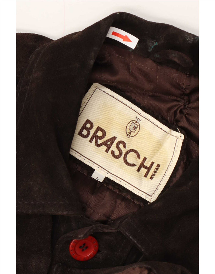 Мужская замшевая куртка Braschi UK 40, большая коричневая