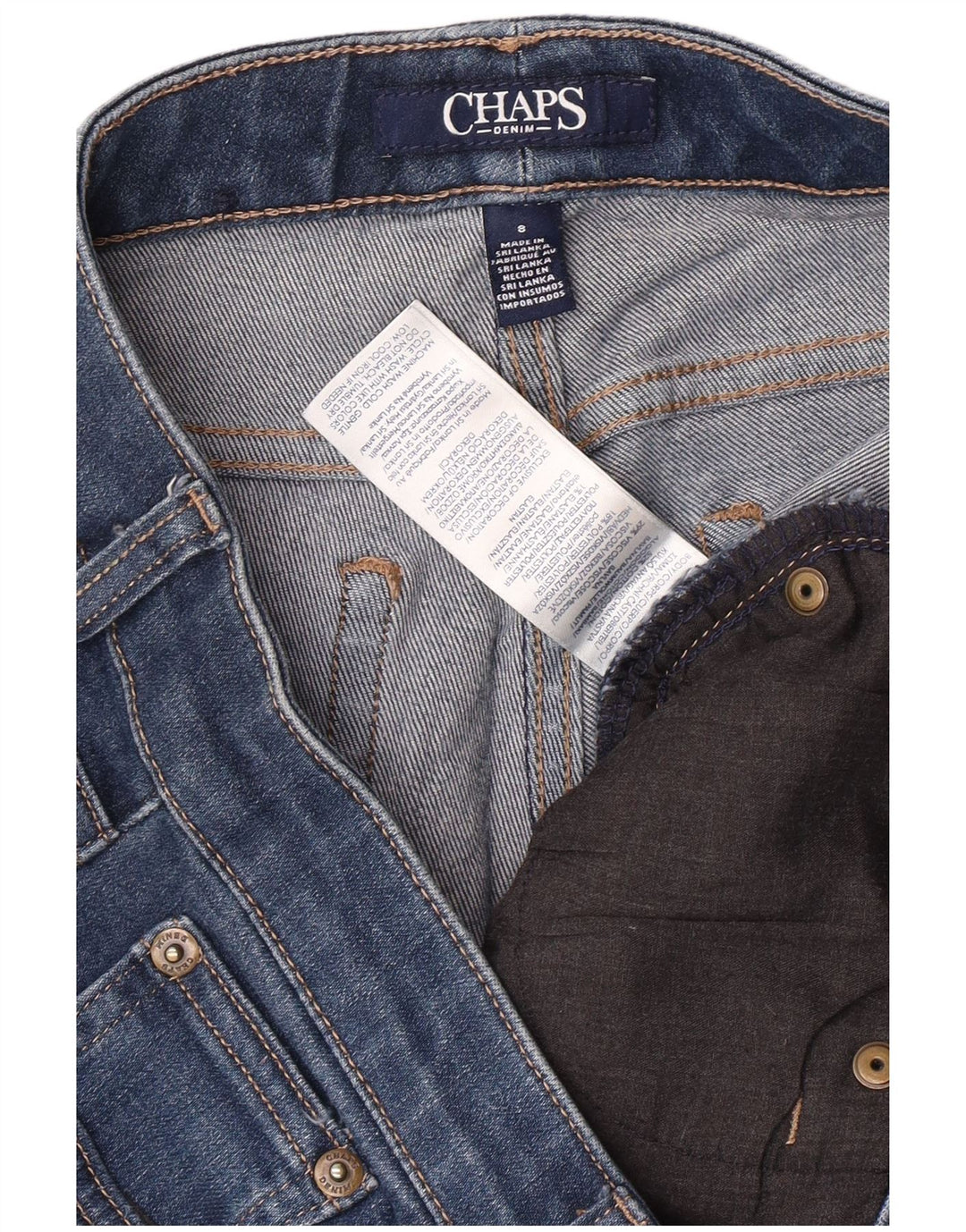 Женские узкие джинсы CHAPS US 8, средние W30 L30, синие, хлопок