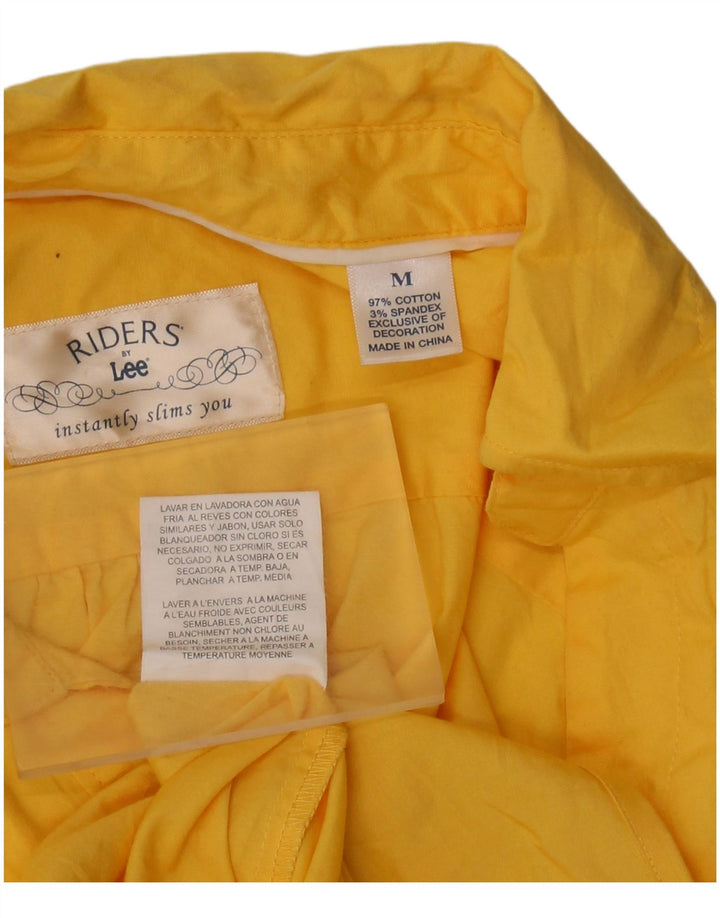 Женская рубашка с коротким рукавом LEE Riders UK 14, средний желтый хлопок, хлопок