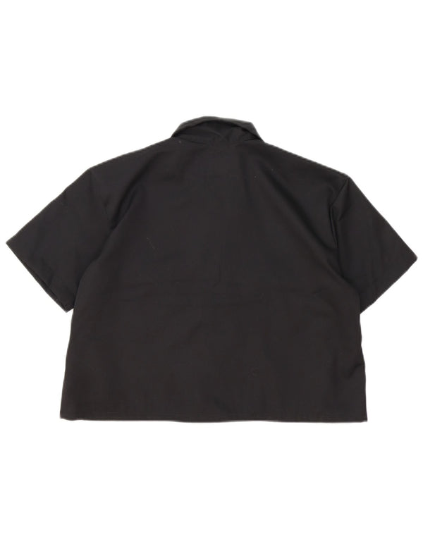 Женская укороченная рубашка оверсайз с коротким рукавом Dickies UK 10, маленькая черная хлопковая рубашка